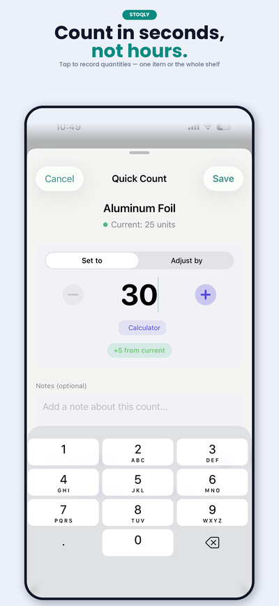 Stoqly Quick Count — count inventory in seconds
